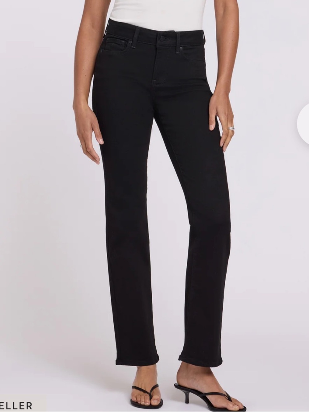 NYDJ Marilyn Straight Stretch Denim Jeans Black Size 4